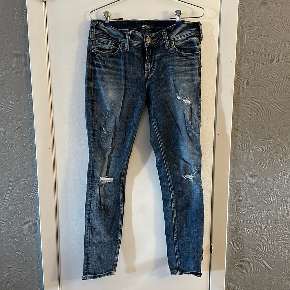 Silver skinny jeans